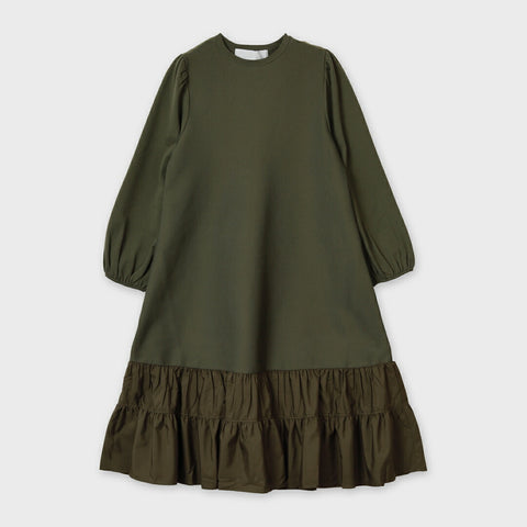 【手洗い可】ティアード ギャザー ニット ワンピース