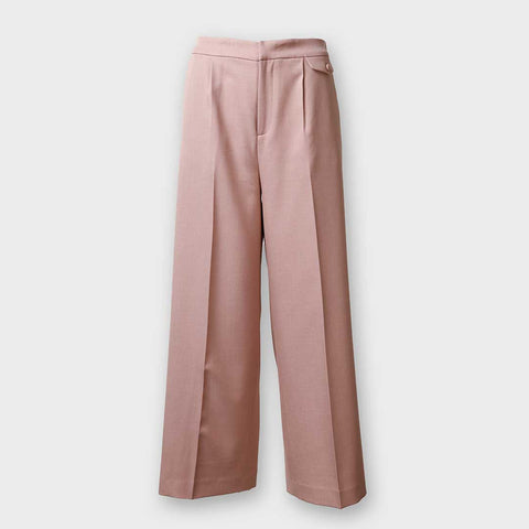 【手洗い可】タック入り ワイドパンツ