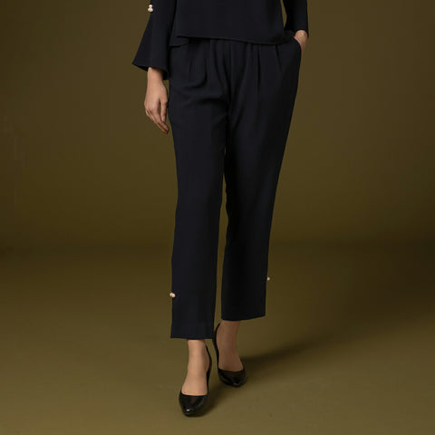 【手洗い可】裾パールパンツ