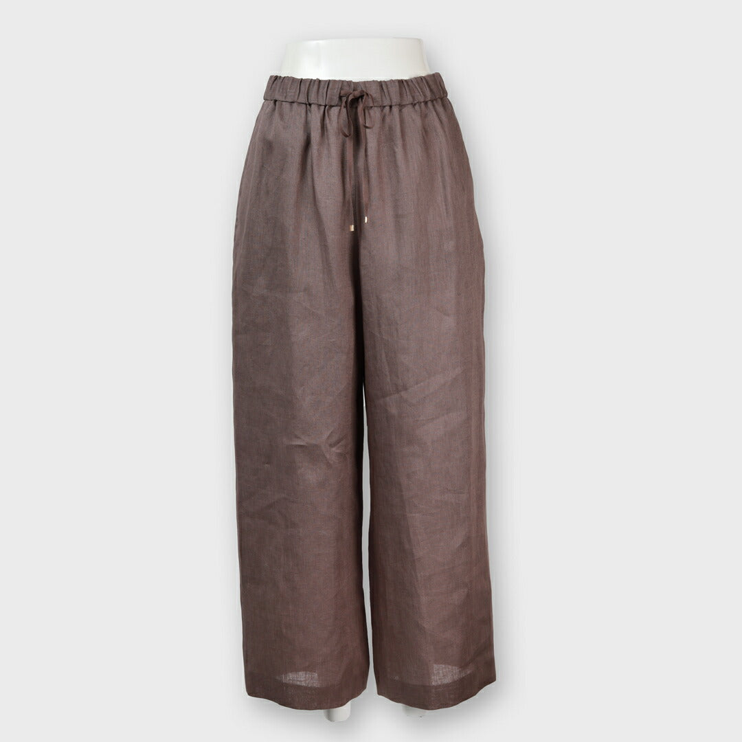 2023年 FOXEY Silver Pants ワイドパンツ　ブラウン 40 手洗い可】リネン ワイドパンツ – 銀座マギー公式通販サイト