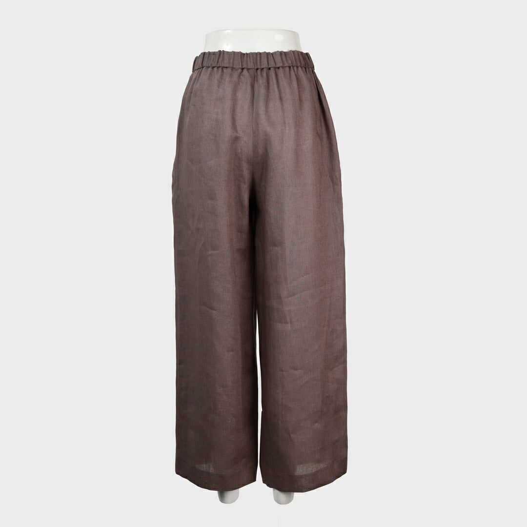 2023年 FOXEY Silver Pants ワイドパンツ　ブラウン 40 手洗い可】リネン ワイドパンツ – 銀座マギー公式通販サイト