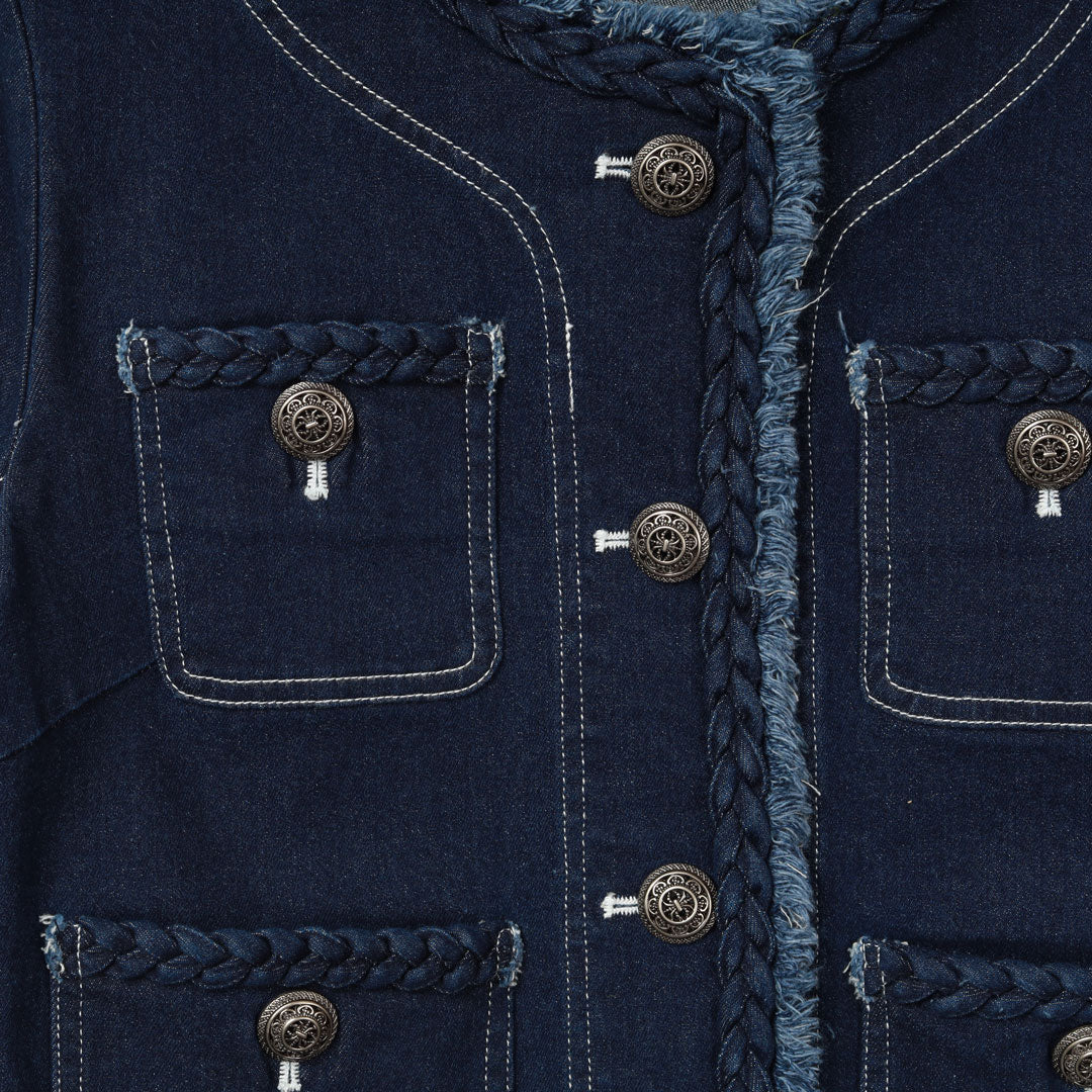 手洗い可】ノーカラーデニムジャケット – 銀座マギー公式通販サイト