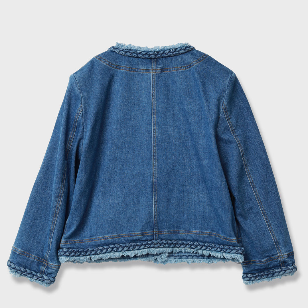 手洗い可】編み込みデザイン デニム ジャケット – 銀座マギー