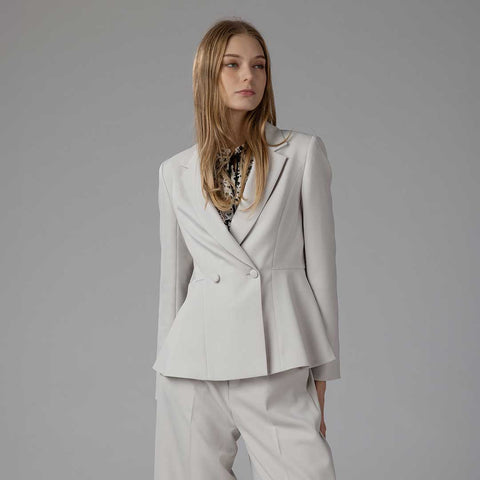 【手洗い可】ペプラムデザイン ダブルジャケット