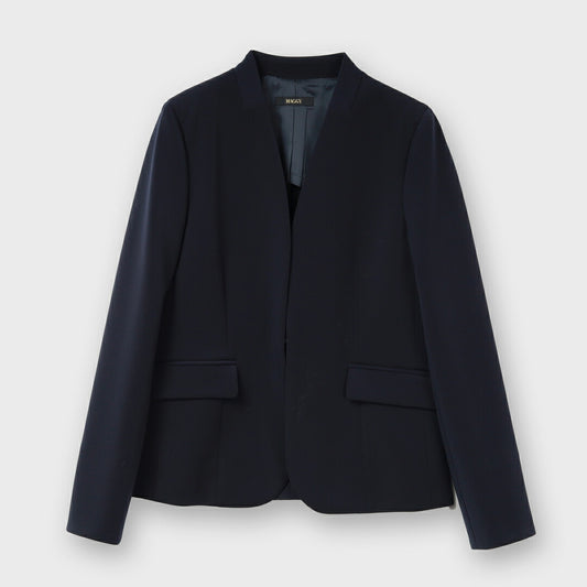 ストレッチ ノーカラー ジャケット