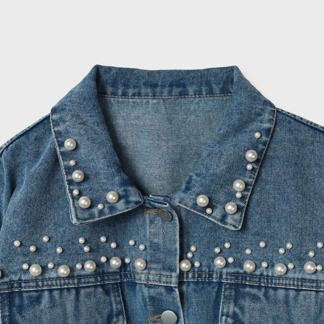 手洗い可】パール付き デニム ジャケット – 銀座マギー公式通販サイト
