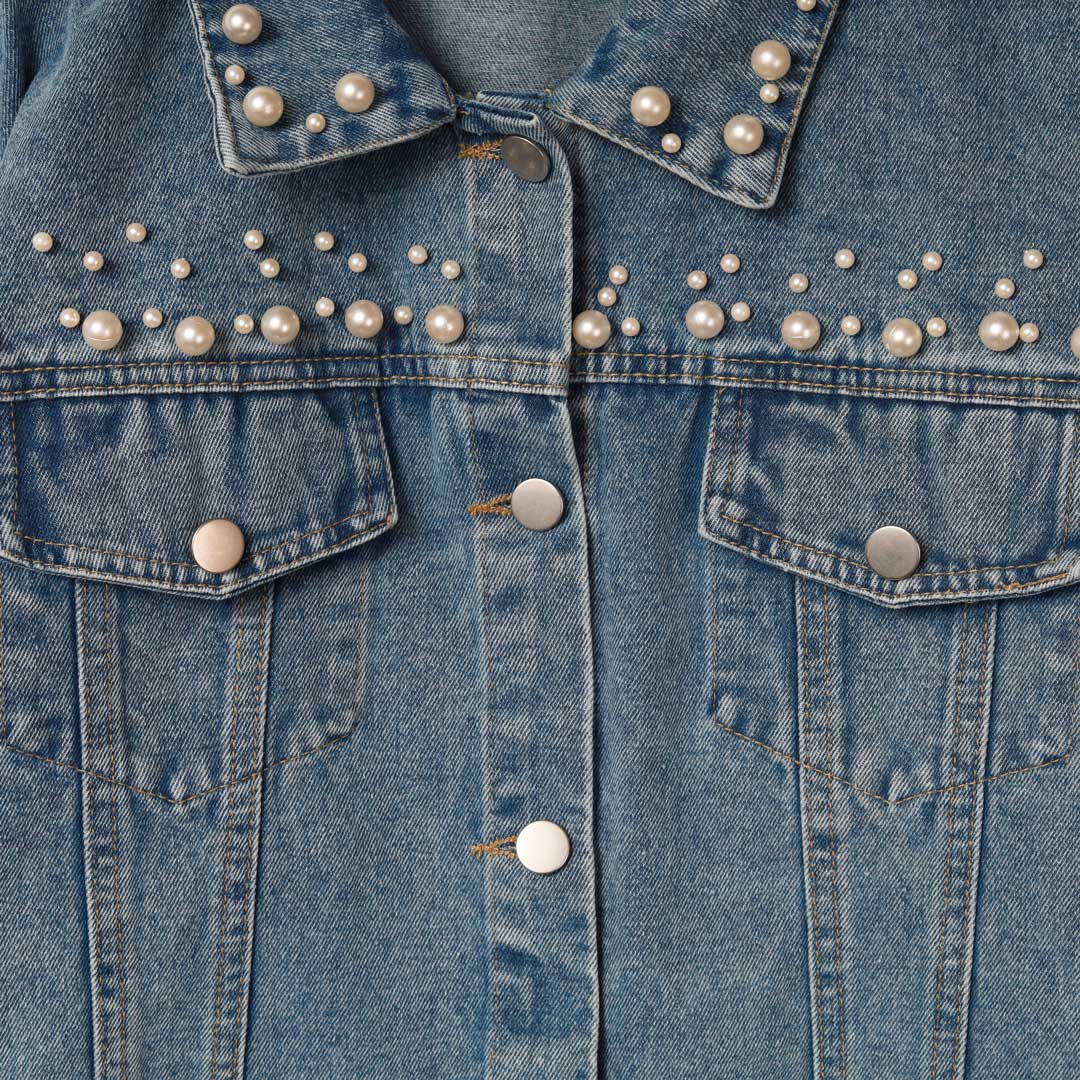 手洗い可】パール付き デニム ジャケット – 銀座マギー公式通販サイト