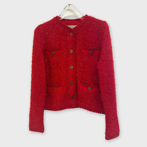 フィルムヤーン ツイード ニット カーディガン