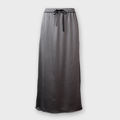 【手洗い可】ポリエステルサテン サイドライン ナロースカート
