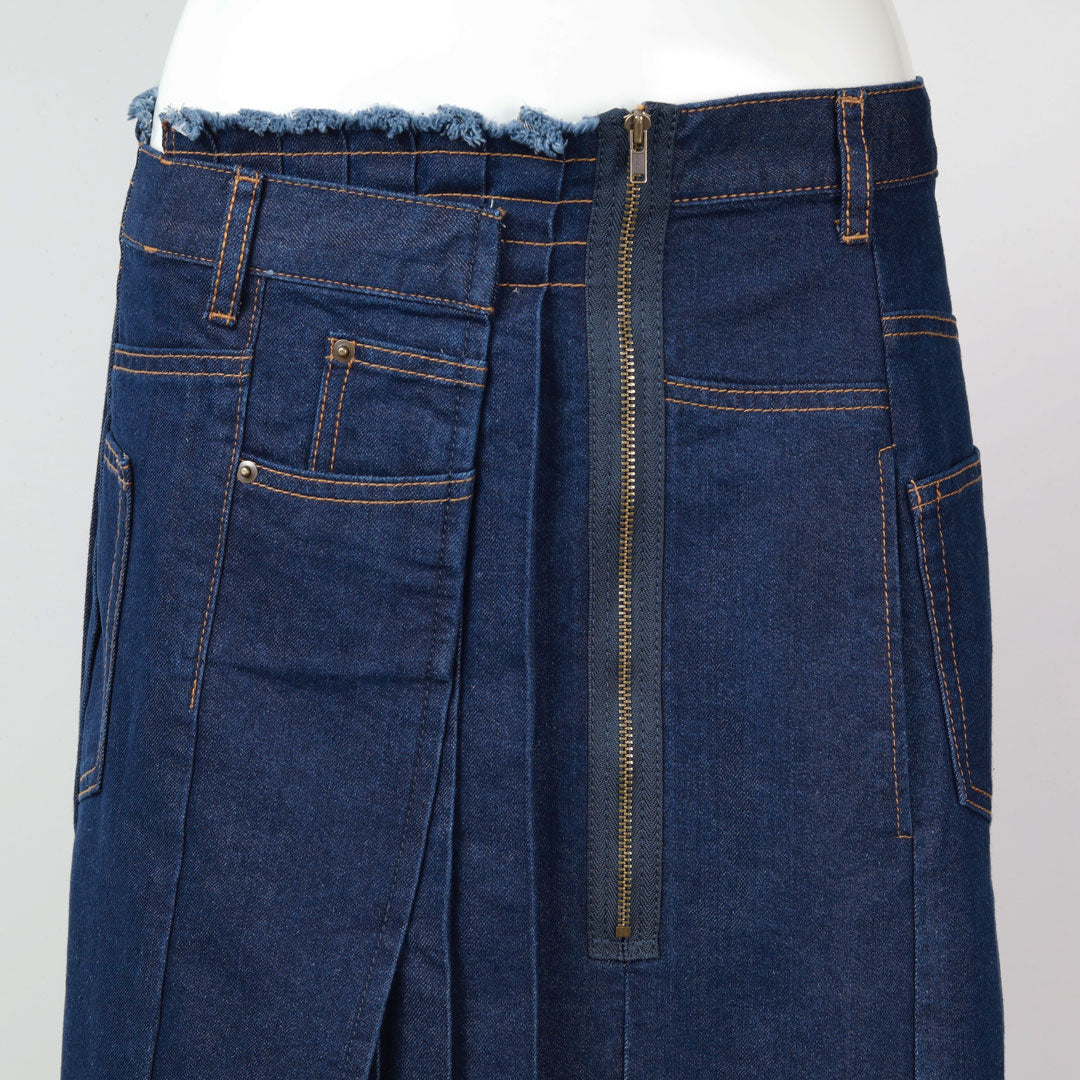 Y's ワイズ 美品 24SS ブリーチ デニム ラップスカート 1 手洗い可】デニム サイド プリーツ ラップ スカート – 銀座マギー公式