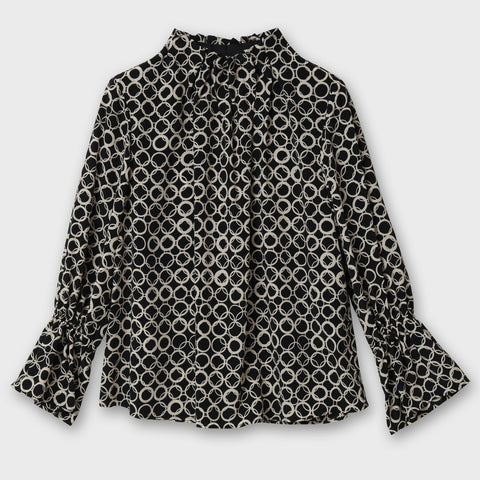 【手洗い可】ドレープ ネック ブラウス