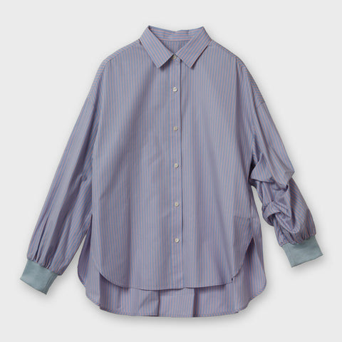 【手洗い可】ストライプ オーバーシャツ
