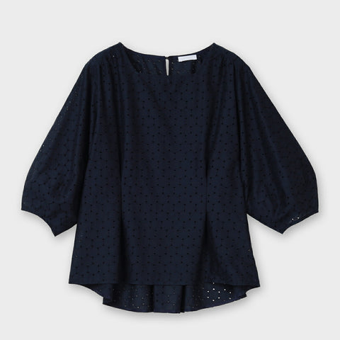 【手洗い可】コットンローン 刺繍 ブラウス