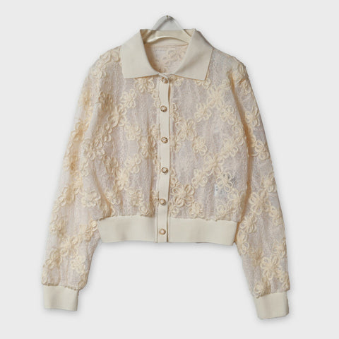 フラワーレースカーディガンブラウス