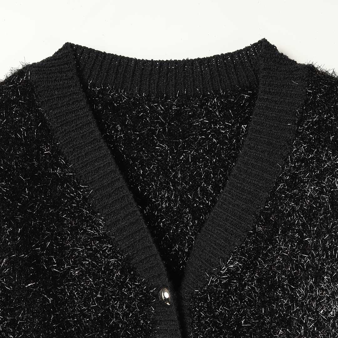 ラメ シャギー V ネック カーディガン – 銀座マギー公式通販サイト