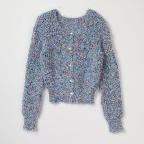 ミックスヤーン ニットカーディガン