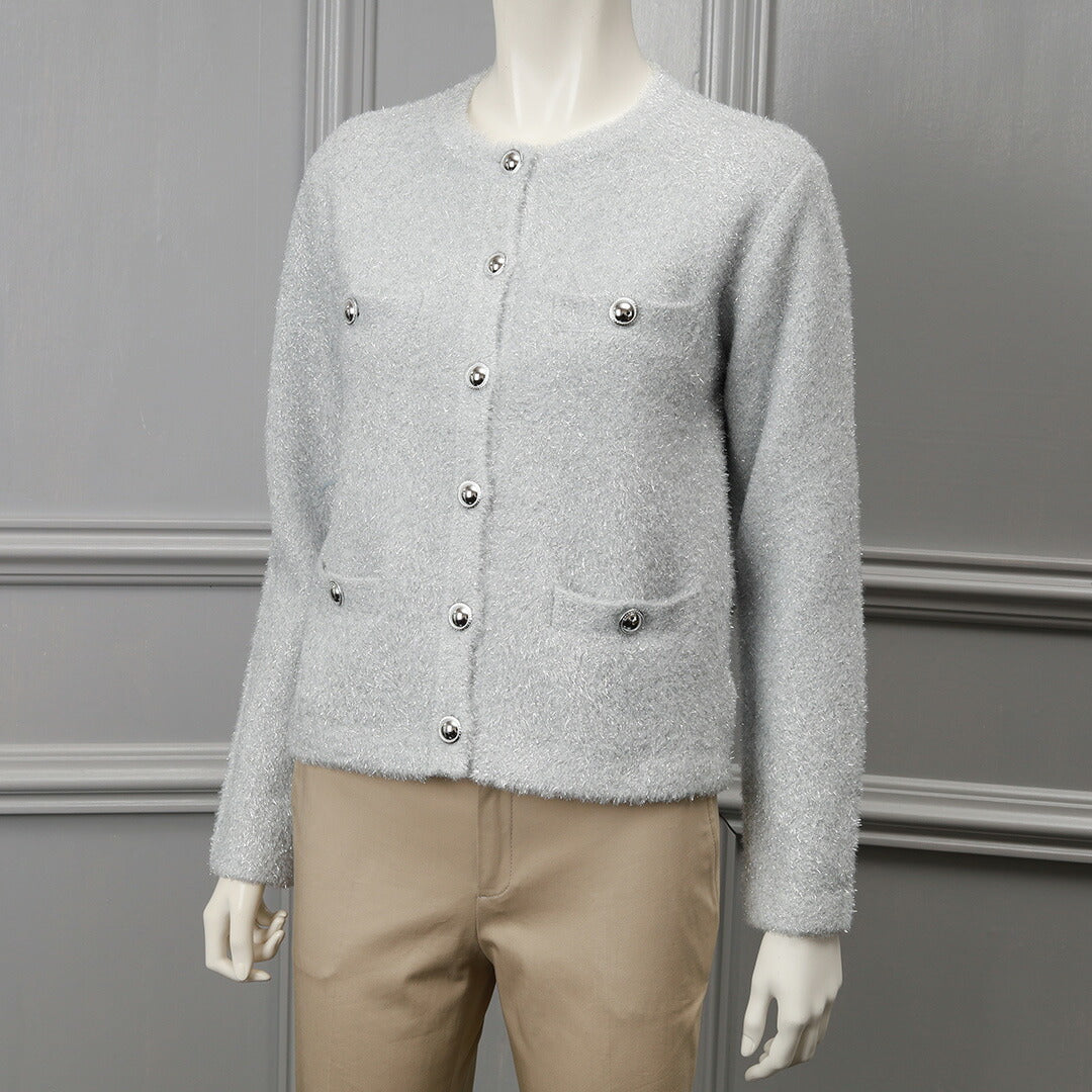 シャギー ラメ ニット カラー カーディガン – 銀座マギー公式