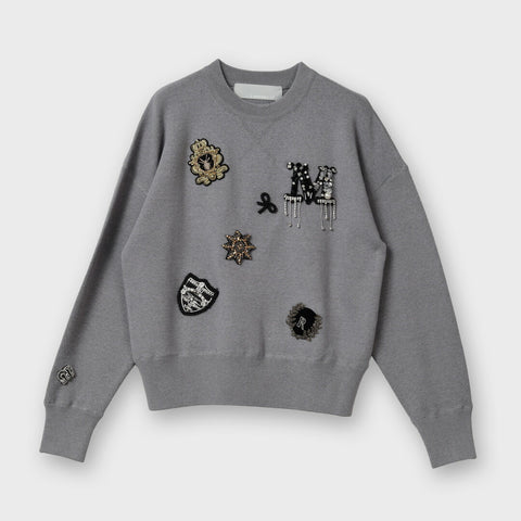 【手洗い可】ビーズ装飾付き ニット プルオーバー