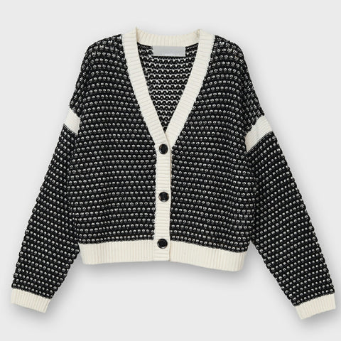 【手洗い可】オフショルダーニットカーディガン