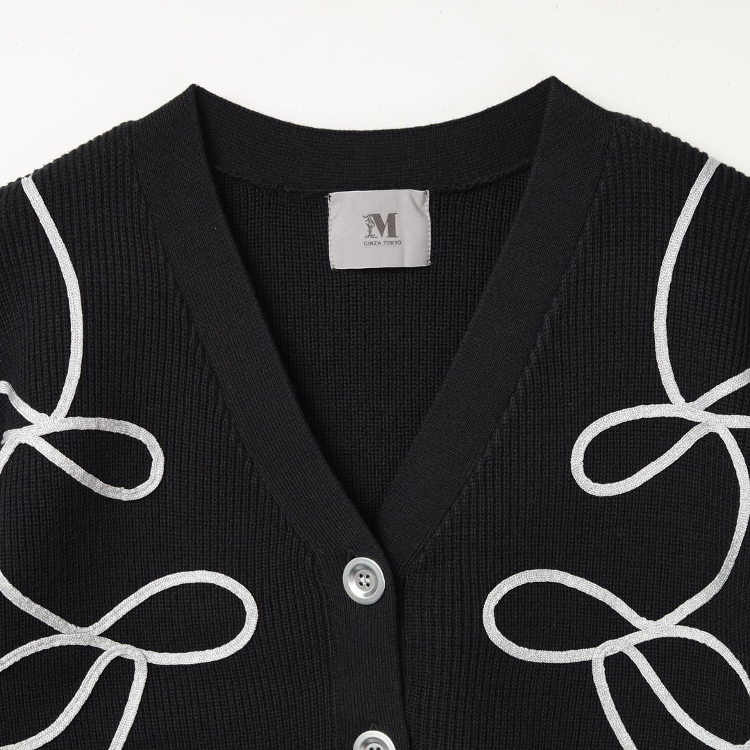 手洗い可】リボンライン ニットカーディガン – 銀座マギー公式