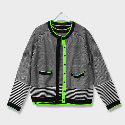 【手洗い可】ネオン パイピング  ニット アンサンブル