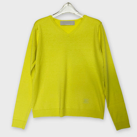 【手洗い可】綿カシミア Vネックニット