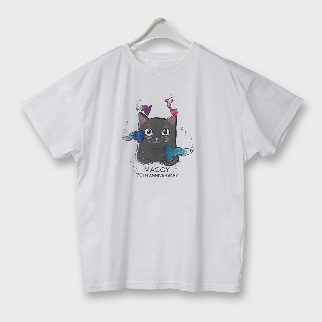 手洗い可】猫プリント 接触冷感 オーバーサイズ Tシャツ – 銀座マギー