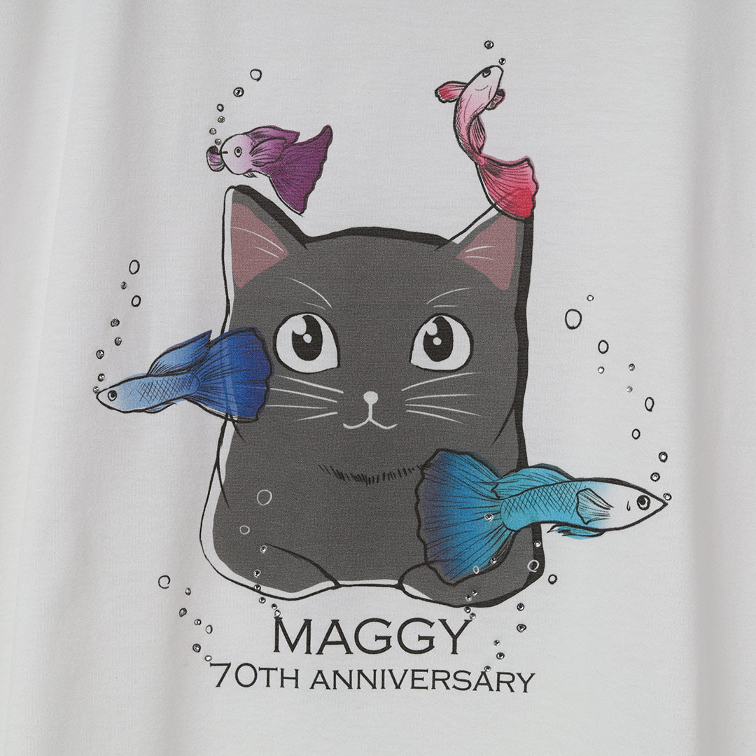 手洗い可】猫プリント 接触冷感 オーバーサイズ Tシャツ – 銀座マギー