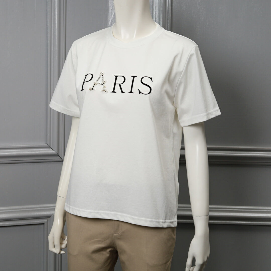 手洗い可】PARIS ロゴ ビジュー Tシャツ – 銀座マギー公式通販サイト