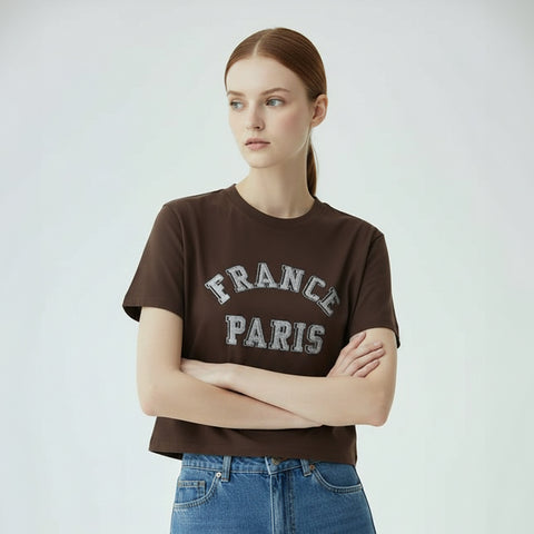 【手洗い可】FRANCE PARIS グラフィックTシャツ