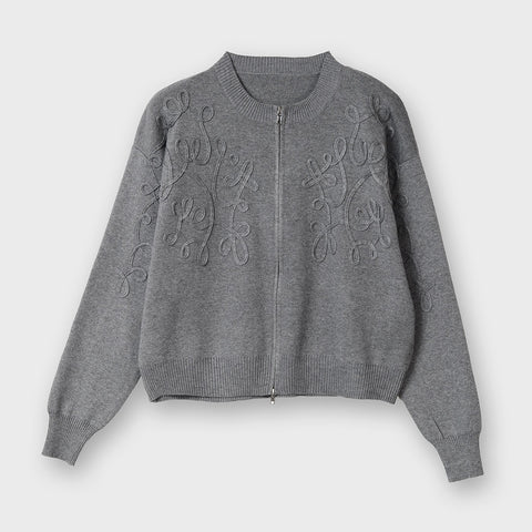 【手洗い可】コード刺繍 ニット セットアップ