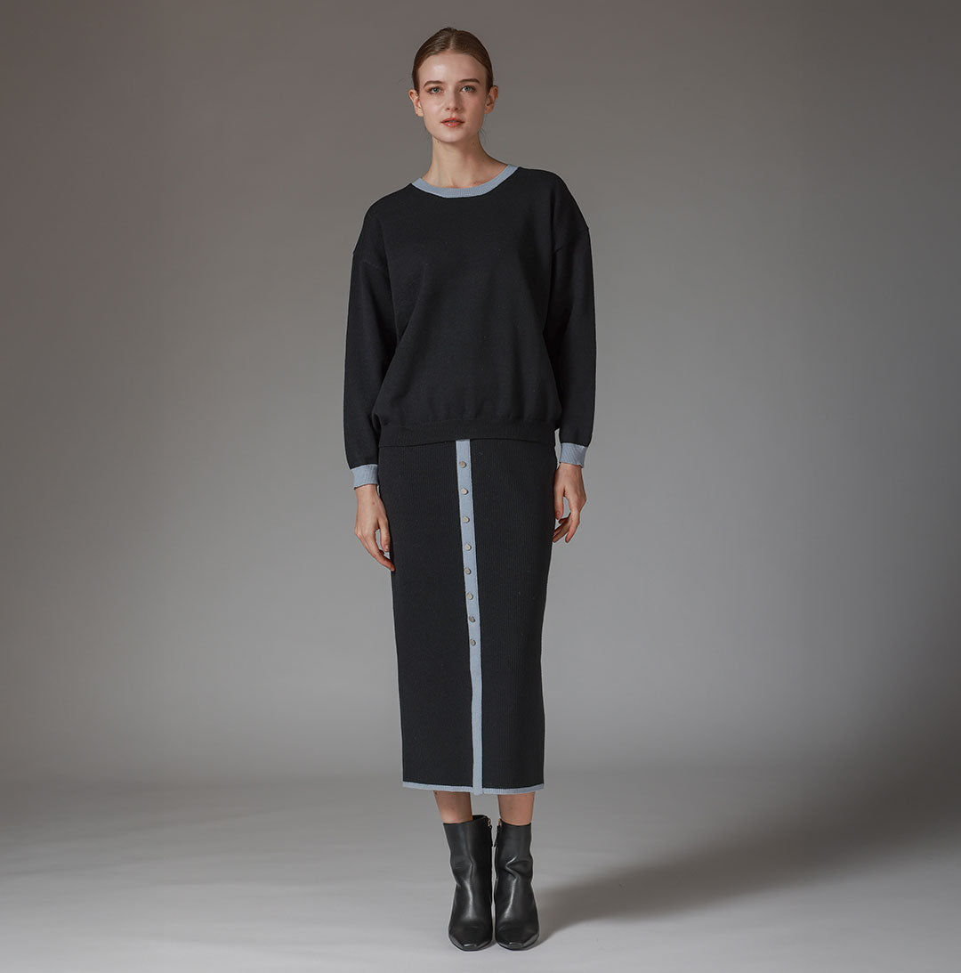 手洗い可】バイカラーニットセットアップ – 銀座マギー公式通販サイト