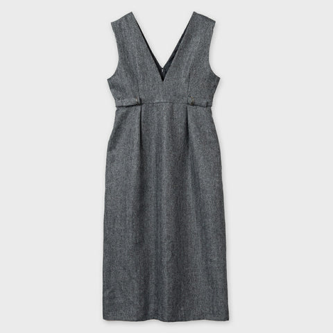 【手洗い可】ヘリンボーン ジャンパースカート