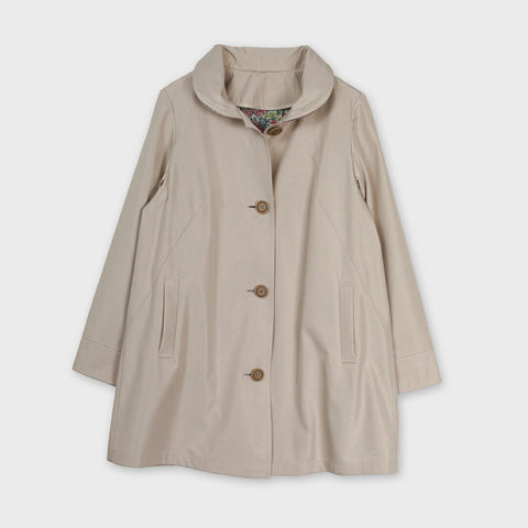 【手洗い可】裏地 花柄 トレンチ コート