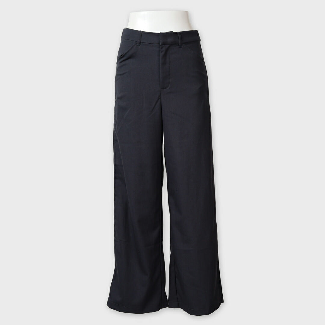 【手洗い可】サイドスナップボタン ワイドパンツ