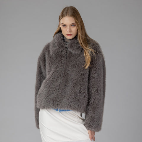 【銀座マギー】【POOL STUDIO 】アンゴラ混リアルファーフーテッドコート 銀座マギー】【POOL STUDIO 】アンゴラ混リアルファーフーテッドコート