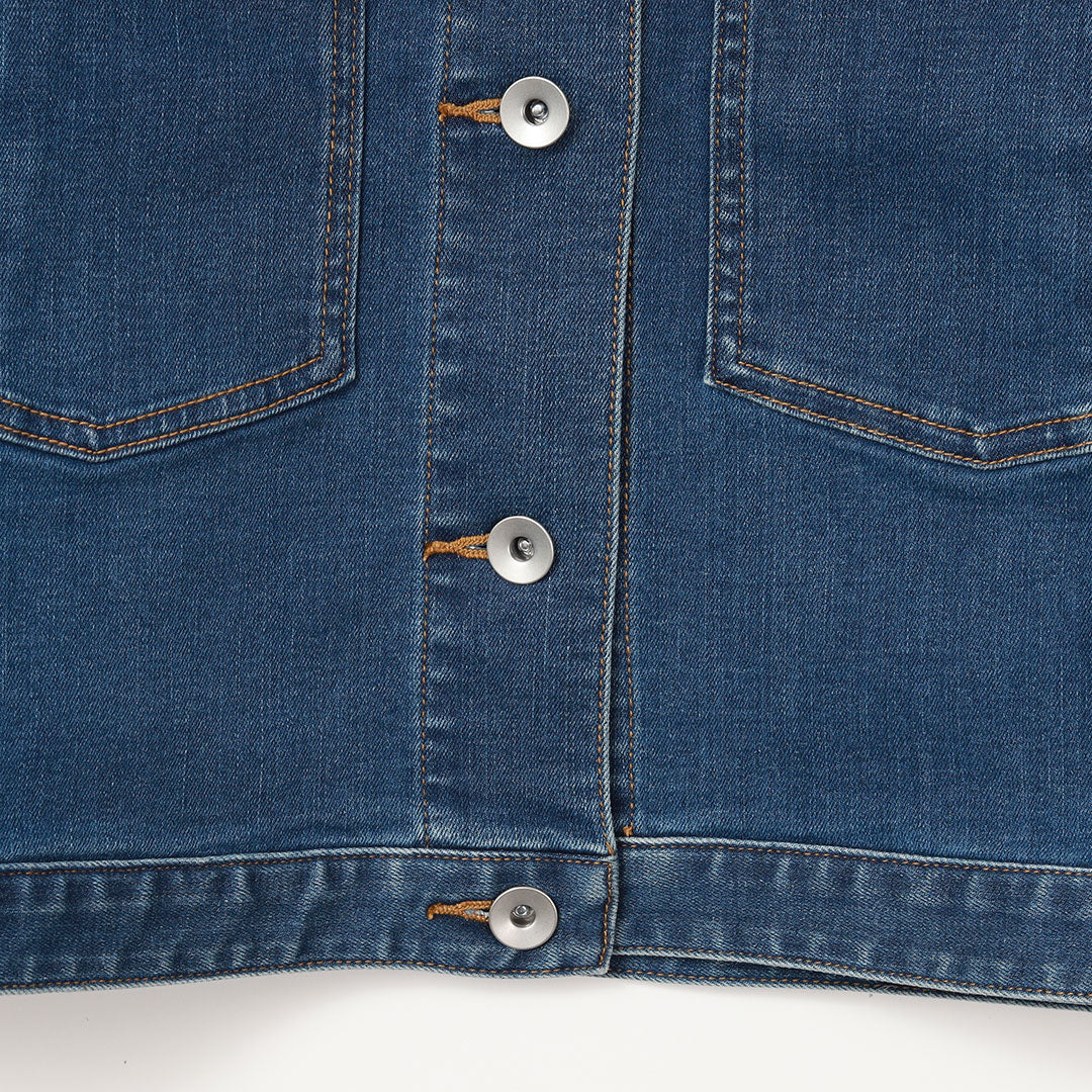 手洗い可】ノーカラー デニム ショートジャケット – 銀座マギー公式