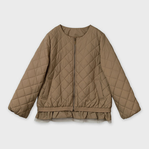 裾フリル仕様 キルティング ジャケット