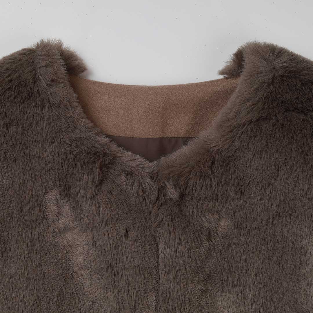 福ちゃん　９０　合皮　ロング　その2 ポケット エコファー ロングジレ – 銀座マギー公式通販サイト