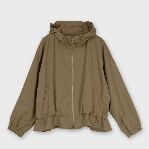【手洗い可】裾フリル ジップアップ フード付き ブルゾン
