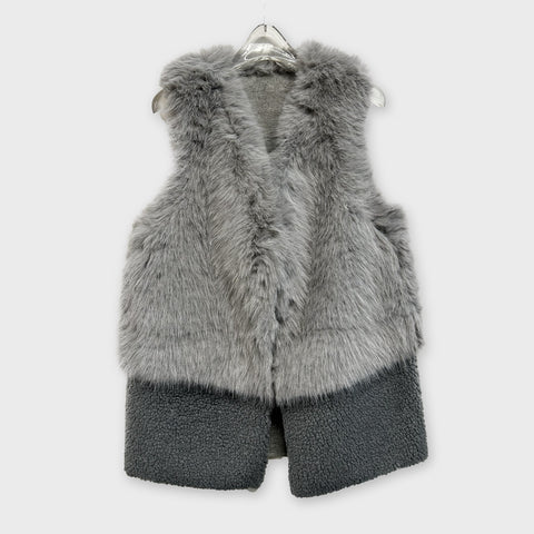 フェイクファー×ボア ドッキング ニット ジレ