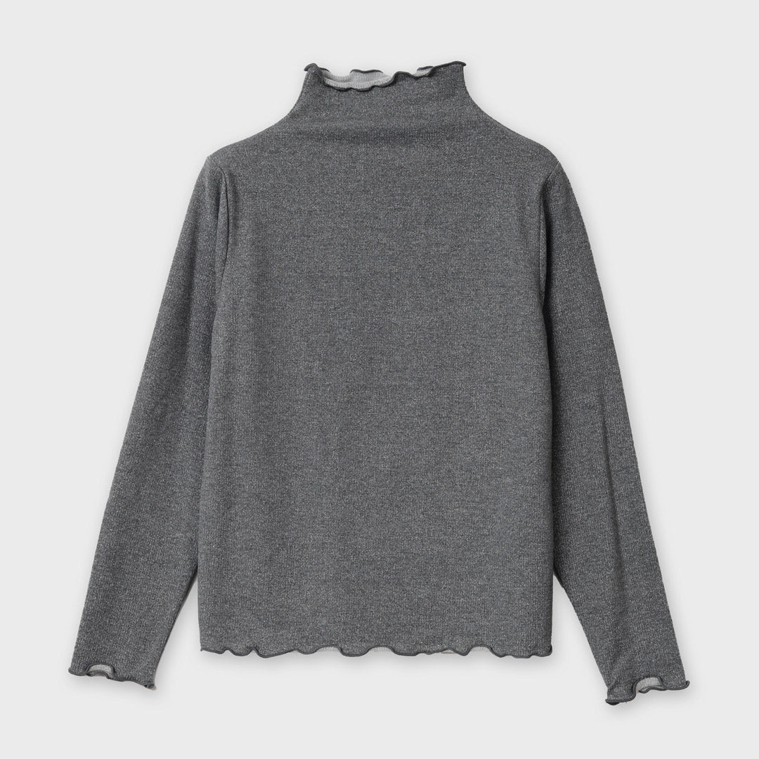 【手洗い可】ラメ入り メロウ加工 ニットプルオーバー