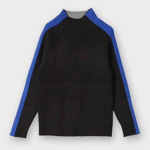 【手洗い可】3トーン モックネック リブニット