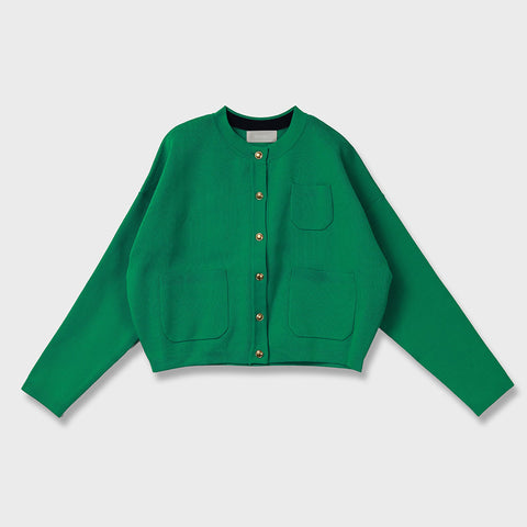 【手洗い可】ポケット ニット カーディガン