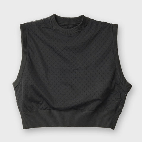 メッシュ チュール重ね ニット ベスト