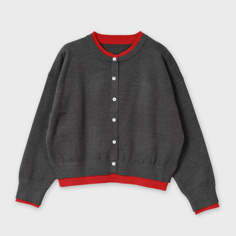 【手洗い可】レイヤード風カーディガンライクトップス