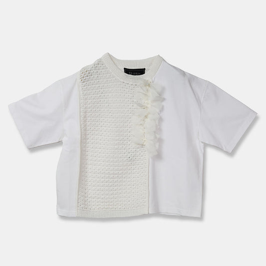 【手洗い可】ドッキング リボンTシャツ