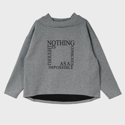 【手洗い可】スクエア ロゴプリント ロングTシャツ