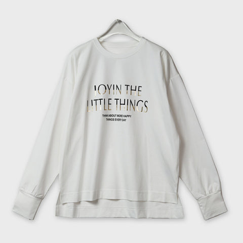 【手洗い可】英字プリント 長袖 プルオーバー