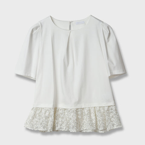 【手洗い可】チュールレース プルオーバー